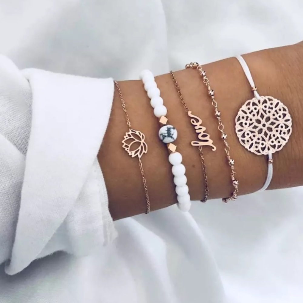 🎉 New Lotus / Love / Mandala Bracelet Set of 5